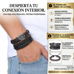 Conjunto Amuleto árbol de la vida 4 pulseras, unisex caja🎁 incluida.