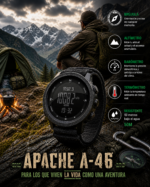Reloj Apache Militar A-46 altímetro, barómetro, termómetro, brújula, sumergible 50m
