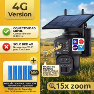 Camara Solar 4g "OptiNova15x" alarma apta para todas las compañias