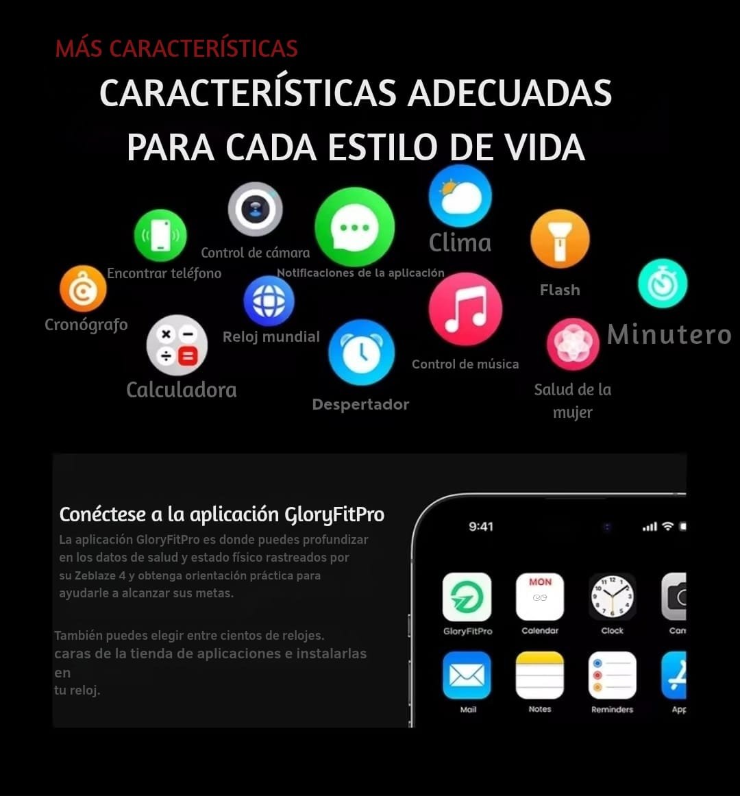 Reloj inteligente GPS Zeblaze Stratos 4 IP69k GPS 6 satelites, Brújula, altímetro, barómetro, linterna - Imagen 7