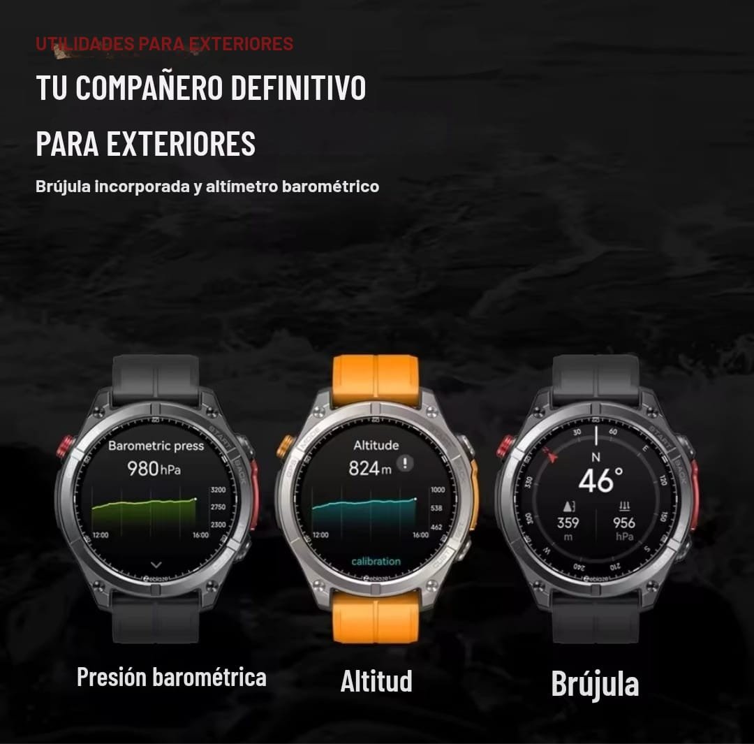 Reloj inteligente GPS Zeblaze Stratos 4 IP69k GPS 6 satelites, Brújula, altímetro, barómetro, linterna - Imagen 3