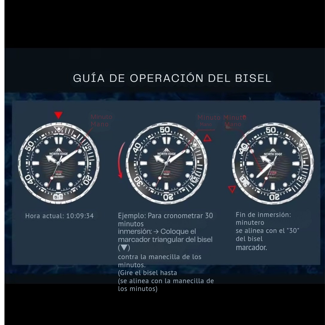Reloj Tritón carga Solar de buceo by North Edge - Imagen 5