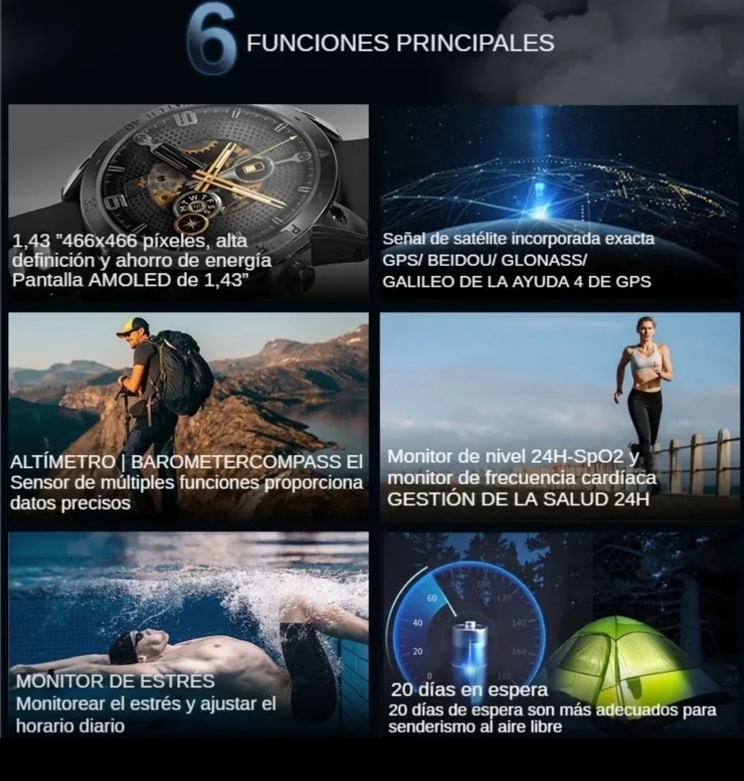 Reloj Inteligente deportivo Crossfit 3 by North Edge GPS, barómetro, brújula, barómetro - Imagen 9