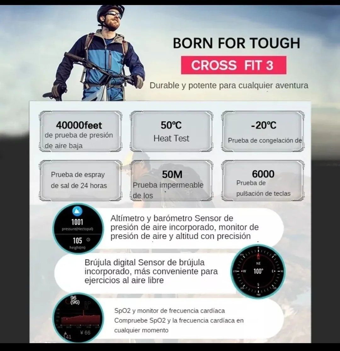 Reloj Inteligente deportivo Crossfit 3 by North Edge GPS, barómetro, brújula, barómetro - Imagen 5