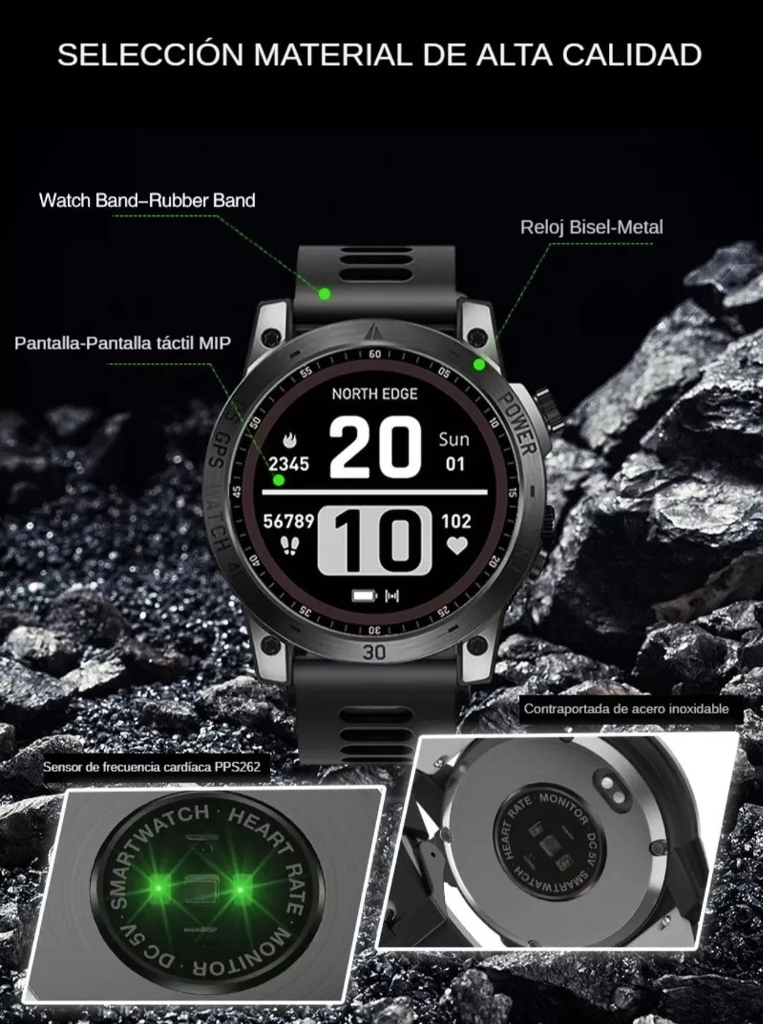 Reloj Inteligente deportivo Crossfit 3 by North Edge GPS, barómetro, brújula, barómetro - Imagen 10