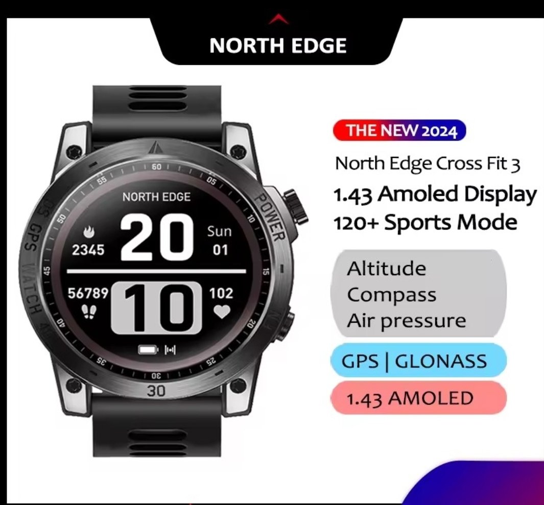 Reloj Inteligente deportivo Crossfit 3 by North Edge GPS, barómetro, brújula, barómetro
